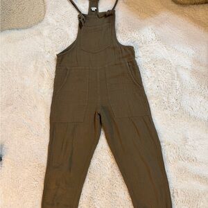 Aerie Greenish Brown Overalls with Pockets size XS